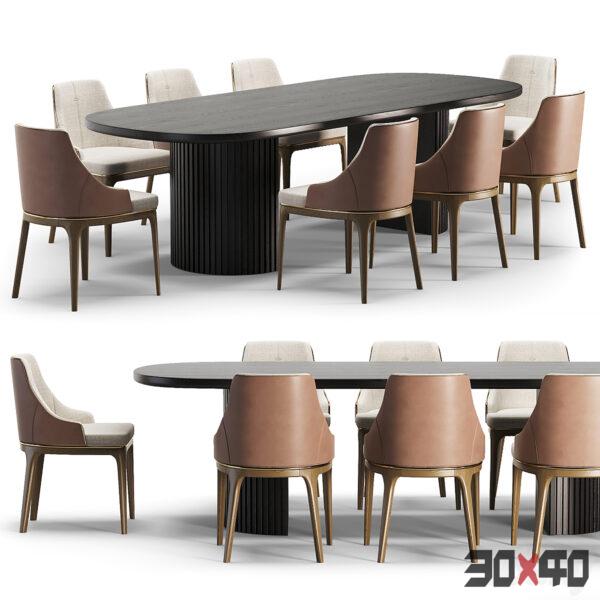 Dining 现代餐桌椅3d模型下载-30x40 Mood