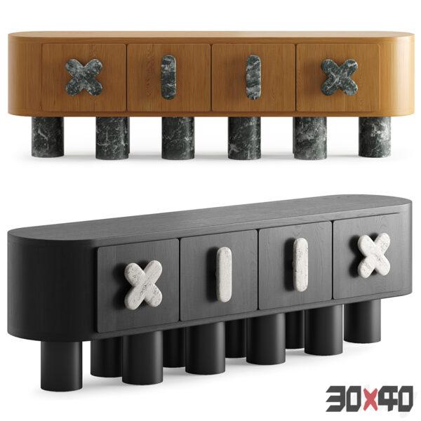 现代电视柜3d模型下载 -30x40 Mood