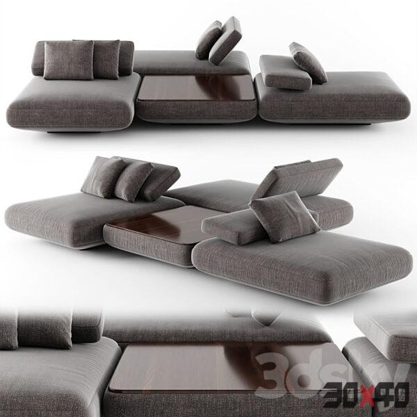 Paola Lenti现代多人沙发3d模型下载-30x40 Mood