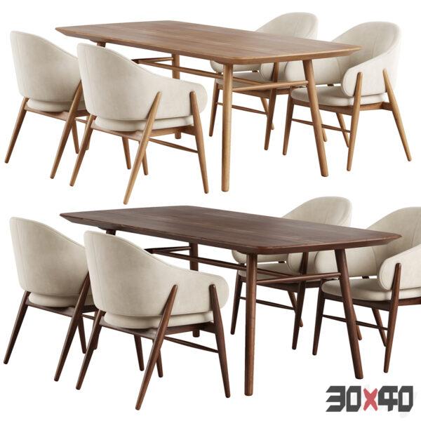 北欧餐桌椅组合3d模型下载-30x40 Mood