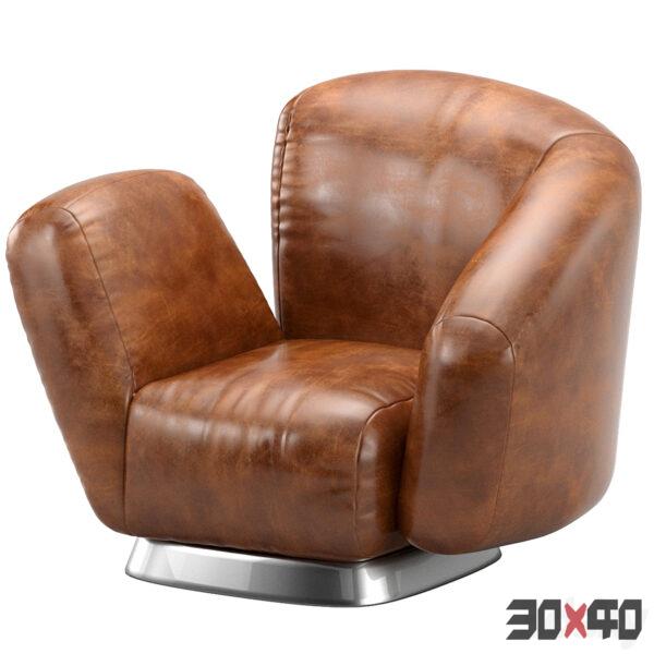 现代皮革单人沙发3d模型下载-30x40 Mood