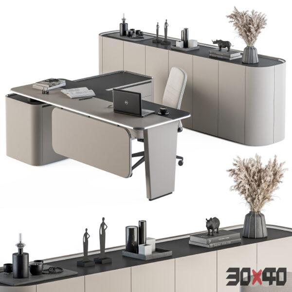 现代办公桌椅组合3D模型下载-30x40 Mood