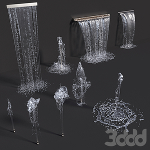 现代庭院水流水景3d模型下载-30x40 Mood