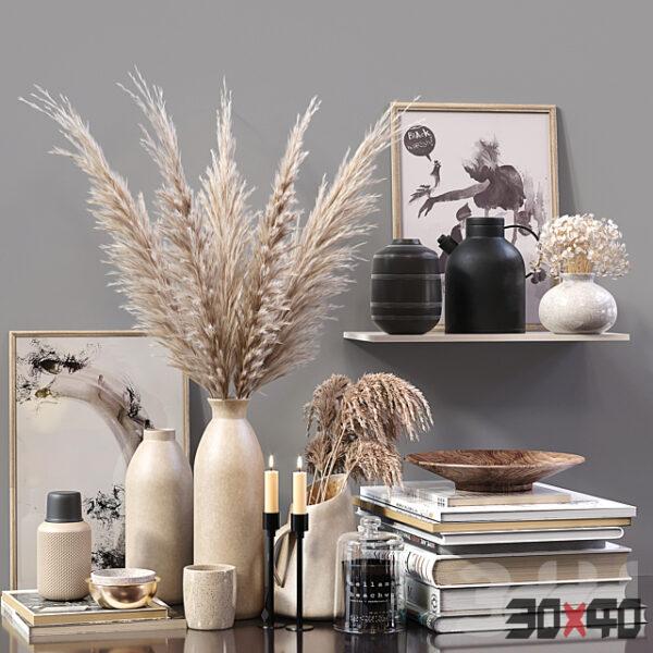 现代书籍摆件3d模型下载 -30x40 Mood