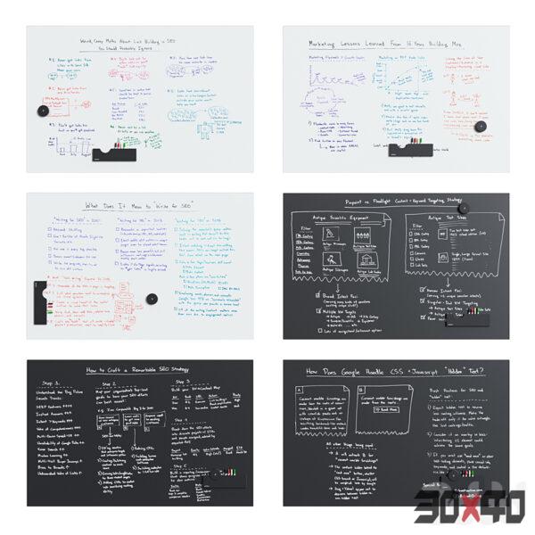 现代黑板便签板3d模型下载-30x40 Mood