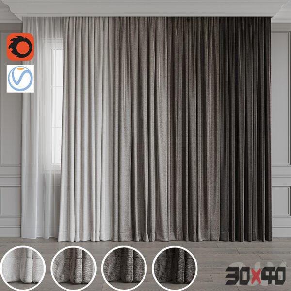 现代窗帘3d模型下载-30x40 Mood