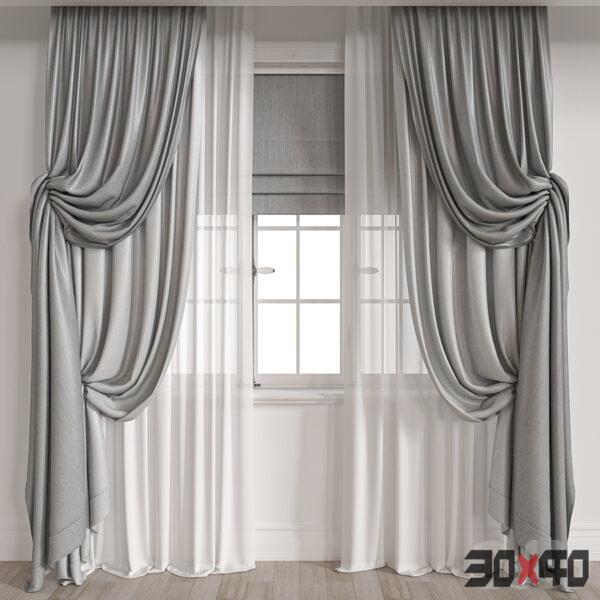 现代窗帘3d模型下载-30x40 Mood