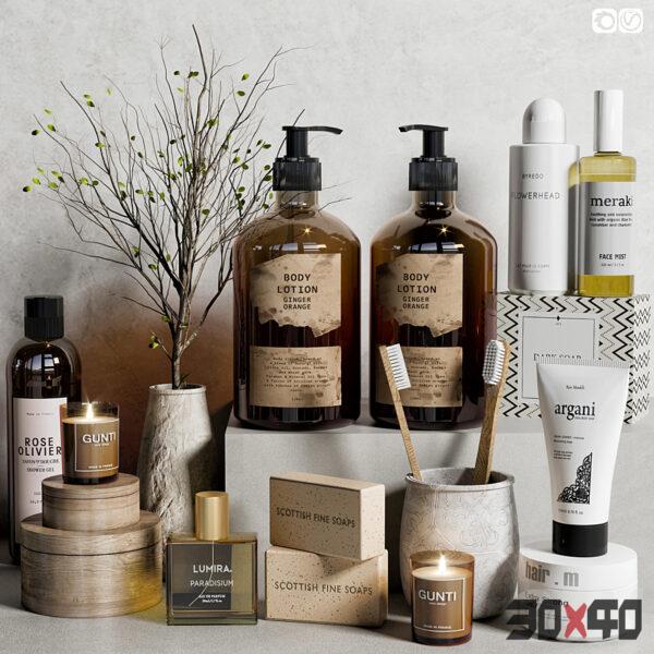 现代洗浴用品3d模型下载 -30x40 Mood