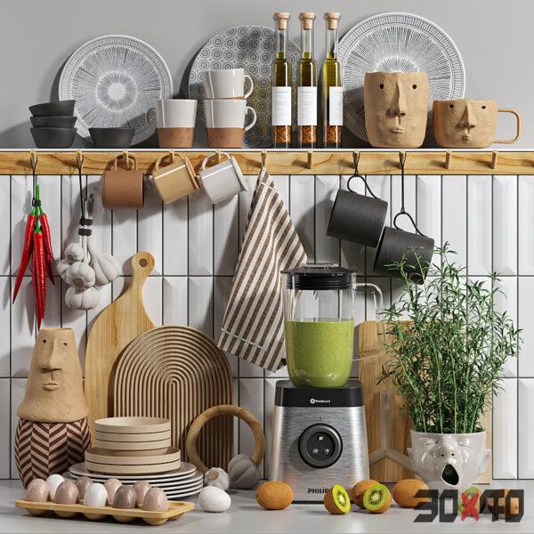 现代厨具组合3d模型下载-30x40 Mood