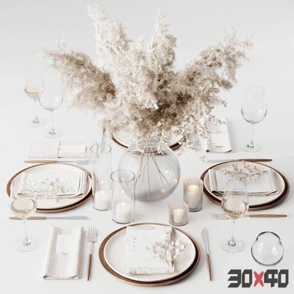 现代餐具摆件3d模型下载-30x40 Mood