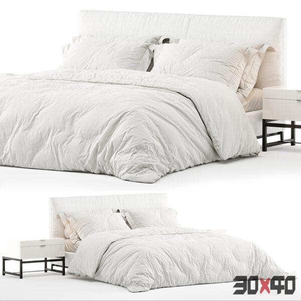 Minotti现代双人床3d模型下载-30x40 Mood