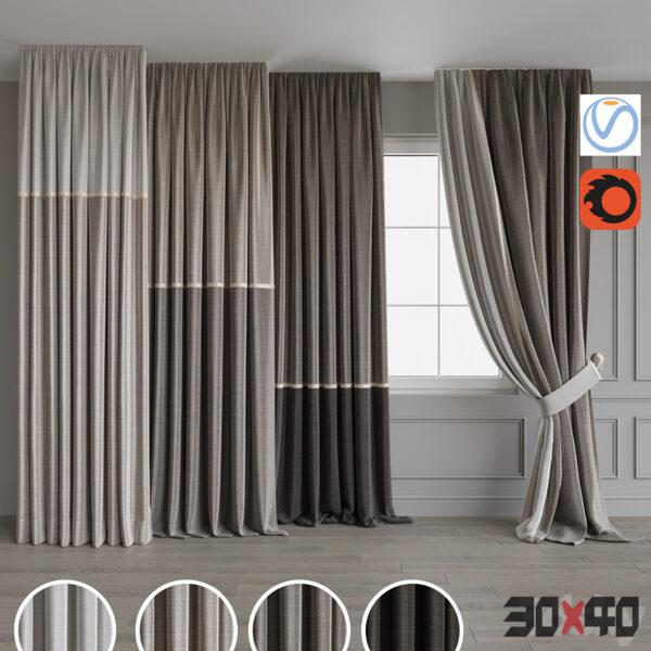 现代窗帘3d模型下载-30x40 Mood