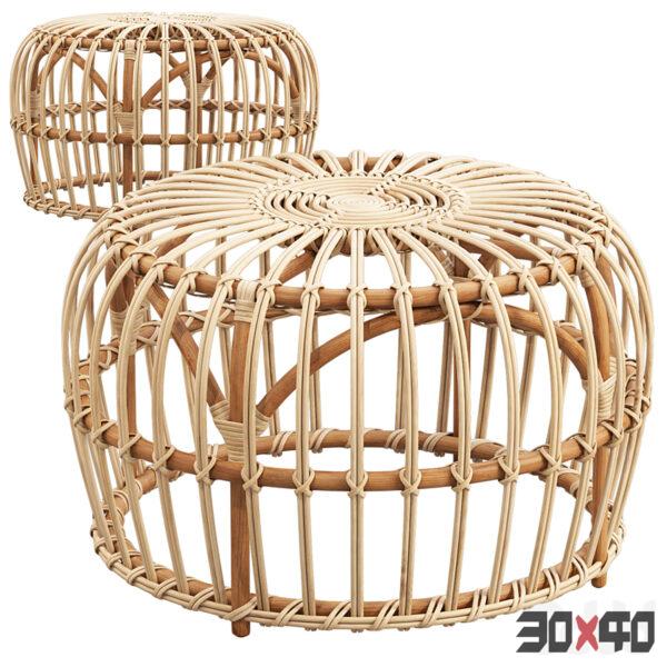 东南亚藤编茶几3d模型下载 -30x40 Mood