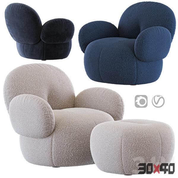  Freifrau现代单人沙发3d模型下载-30x40 Mood