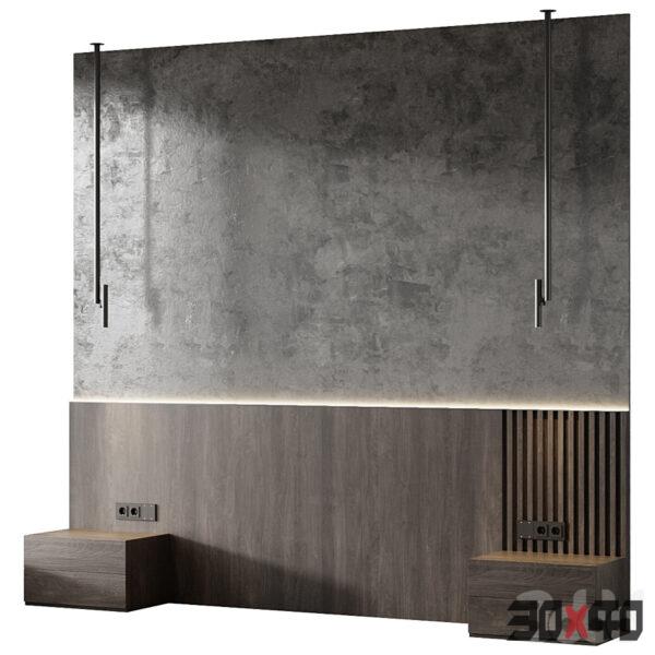 卧室背景墙d模型下载-30x40 Mood