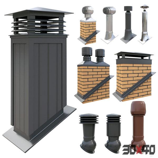 屋顶排气风口3d模型下载 -30x40 Mood