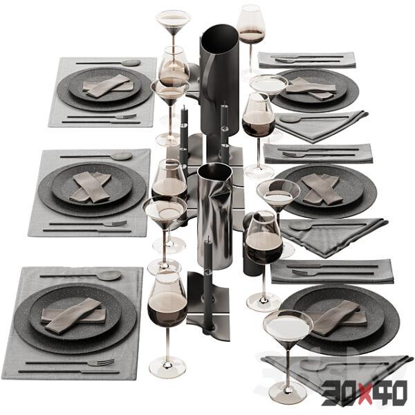 餐具摆件3d模型下载 -30x40 Mood