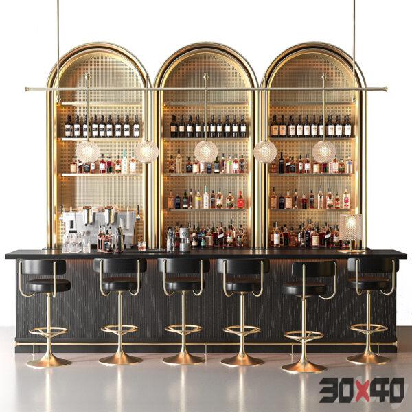 咖啡厅吧台3d模型下载-30x40 Mood