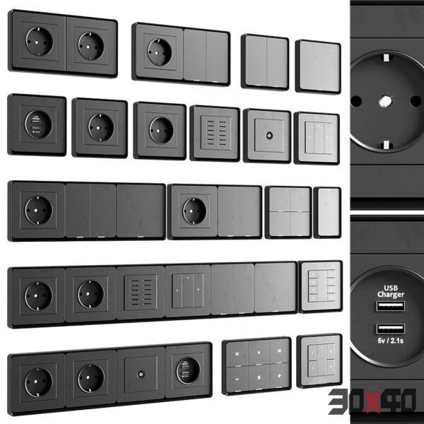 开关插座面板3d模型下载-30x40 Mood