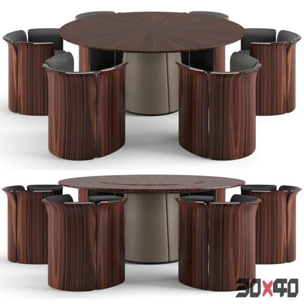餐桌椅组合3d模型下载-30x40 Mood