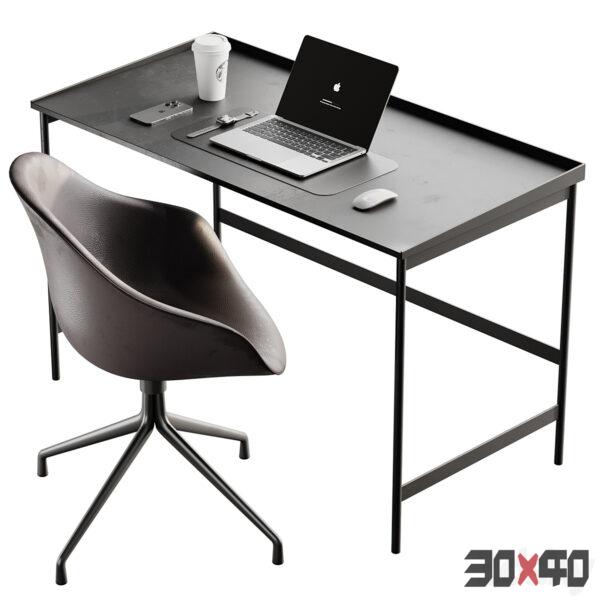 书桌椅组合3d模型下载-30x40 Mood