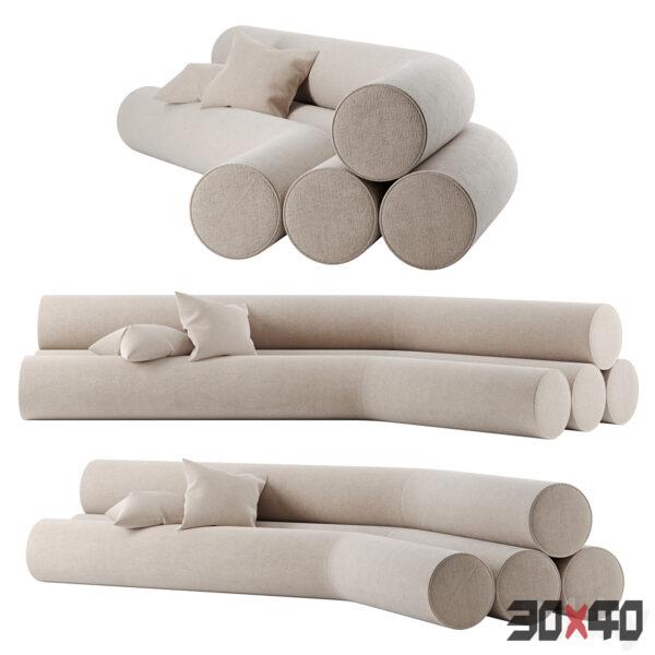 Joris Poggioli多人沙发3d模型下载-30x40 Mood