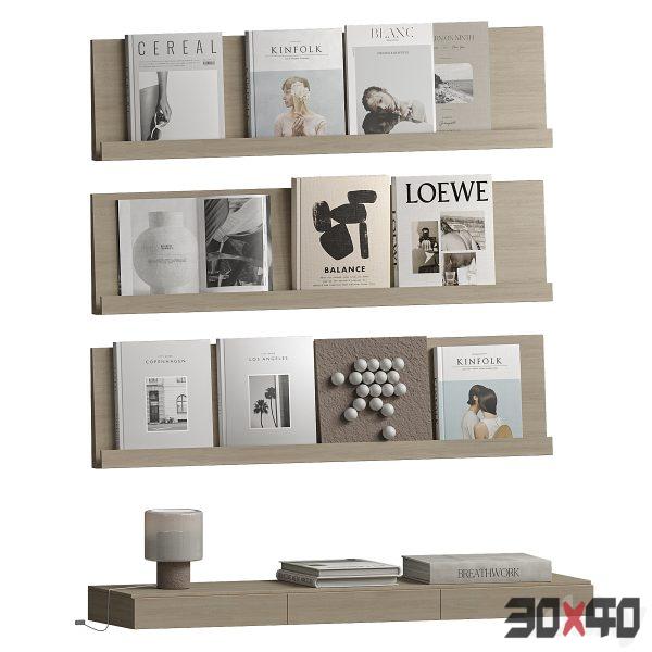 书架书籍 Shelf with Books-30x40 Mood