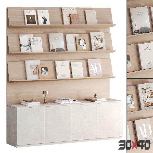 书架 书籍 Bookshelves set-30x40 Mood