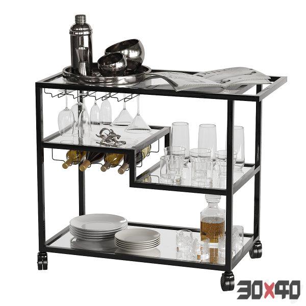饮料吧推车套装 Drink Bar cart set 3-30x40 Mood
