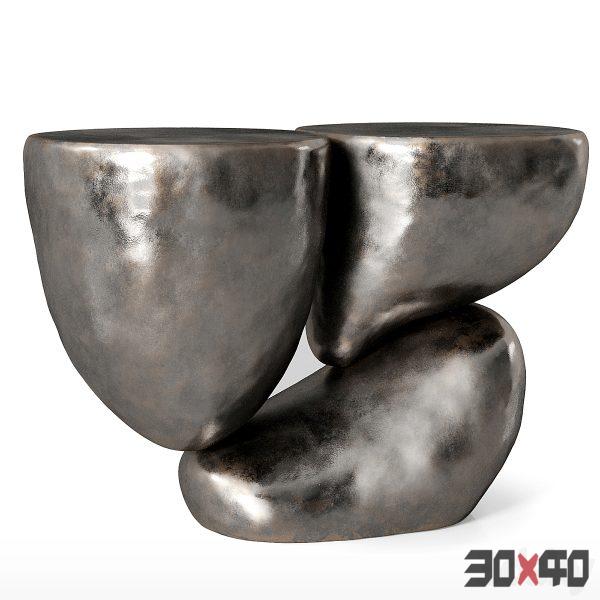 茶几 边柜 Side table TRES BLACK by Mauro Mori / Circa-30x40 Mood