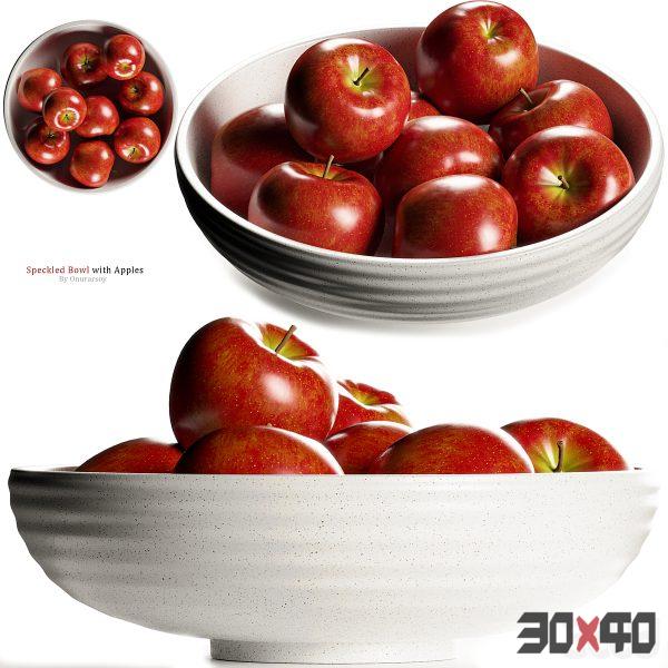Crate & barrel - Holden Speckled Bowl with Apples-30x40 Mood