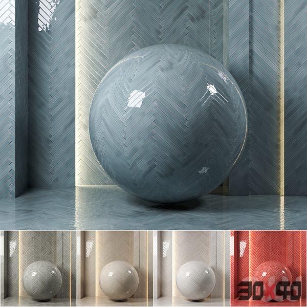 (4k)(5colors)Carolina Polished Ceramic Wall Tiles Set 1-(Seamless, pbr)-30x40 Mood