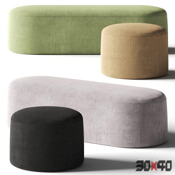PlusHalle Proto Pouf & Bench-30x40 Mood