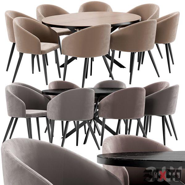 La fontain dining chair and Astra table-30x40 Mood