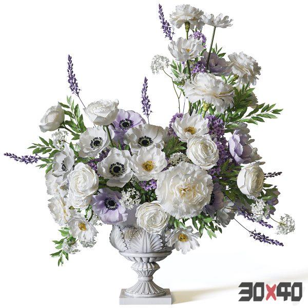 Flower Set 075 anemone carnation rose-30x40 Mood