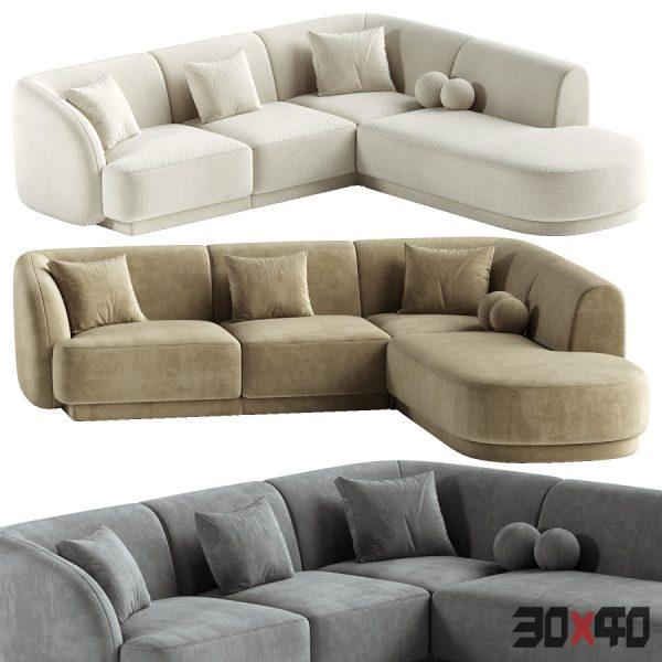 6 seater corner sofa Miley right-30x40 Mood