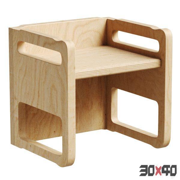 Wooden high chair for children-30x40 Mood