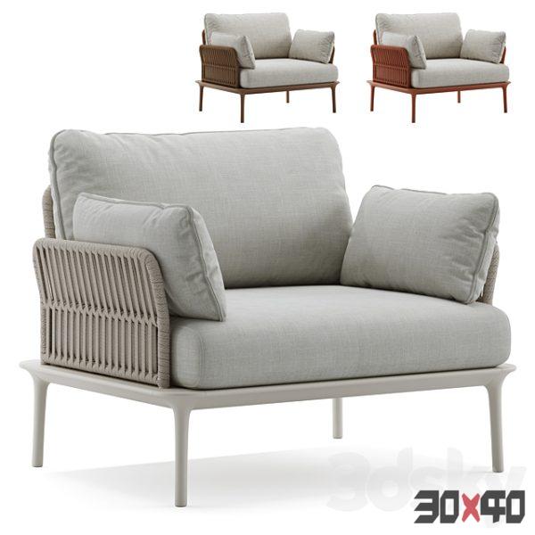 Outdoor Garden Woven Lounge Armchair Pedrali-30x40 Mood