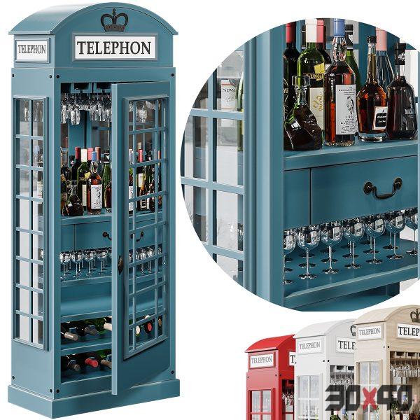 Telephone Box Drinks Cabinet-30x40 Mood