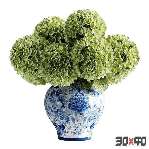 Spherical bouquet inserted into a clay pot 05-30x40 Mood