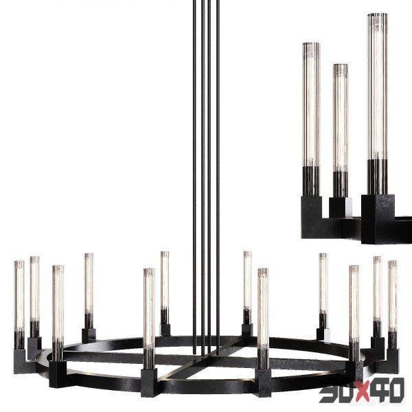 Restoration Hardware CANNELE ROUND CHANDELIER 60 Black-30x40 Mood