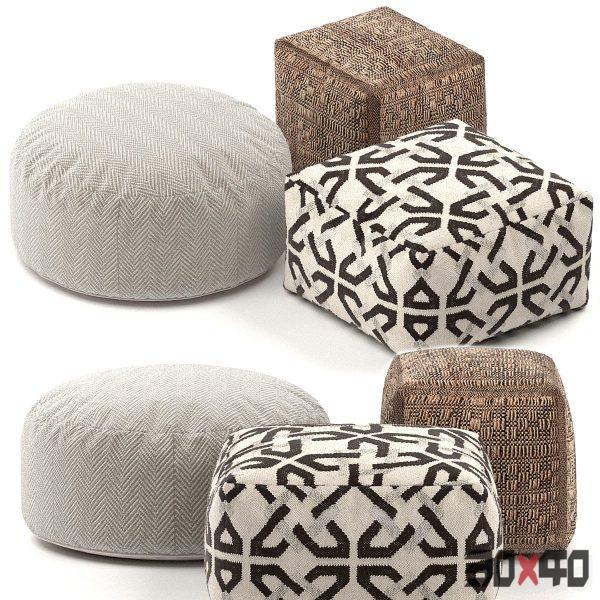 Set Pouf Crater i Barrel