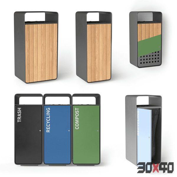 Artform Box Litter Bin Urn Set