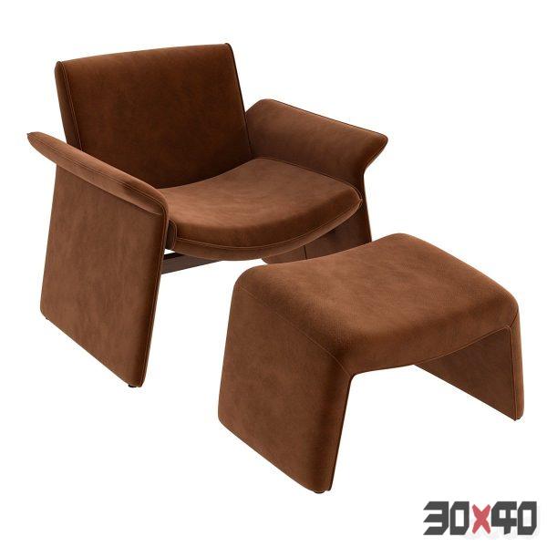 Verellen furniture Oakley lounge chair and ottoman-30x40 Mood