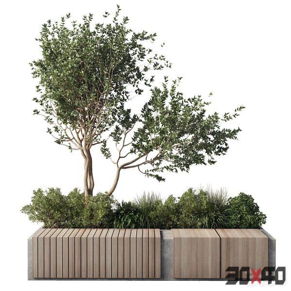 Urban Environment_Urban Furniture_Green Benches_Plants tree grass 17 corona-30x40 Mood