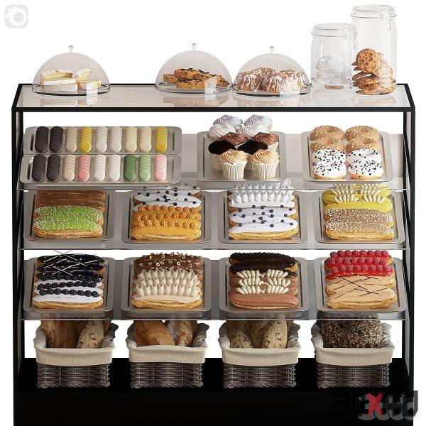 Showcase with confectionery. corona