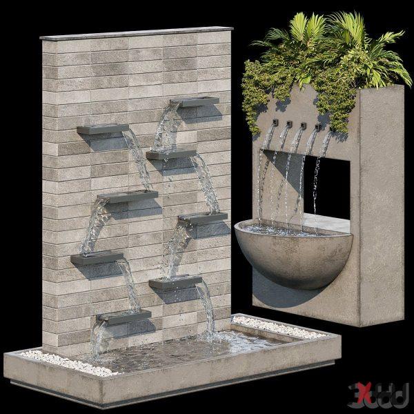 Waterfall fountains cascade 02