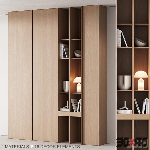 175 cabinet furniture 05 modern cupboard with decor 02