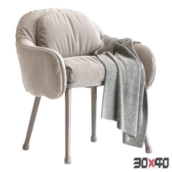 Corolla 270 White Armchair-30x40 Mood