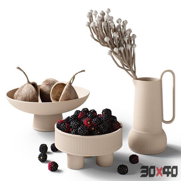 Decorative set 77 Blackberry and brunia-30x40 Mood